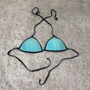 Blue and black padded bikini top size Small.